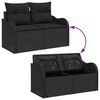 vidaXL Tuin Sofa Set met kussen met kussen 5 pcs Zwart Poly Rattan