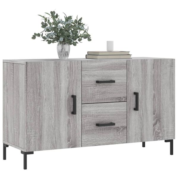 vidaXL Dressoir 100x36x60 cm bewerkt hout grijs sonoma eikenkleurig