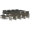 vidaXL 13-delige Tuinset met kussens poly rattan grijs