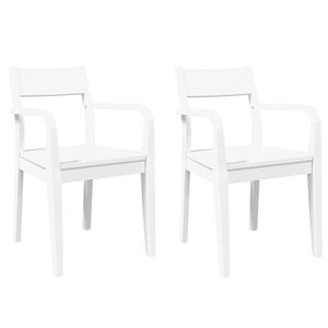 vidaXL Eetkamerstoelen 2 st massief hout rubber wit