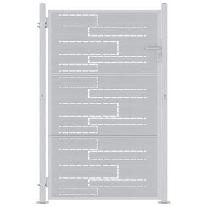 vidaXL Tuinpoort 85 x 144 cm Roestvrij staal zilver Vergrendelbaar