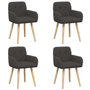 vidaXL Eettafelstoelen 4 st Boucl&eacute; Donkergrijs 59 x 57 x 85 cm