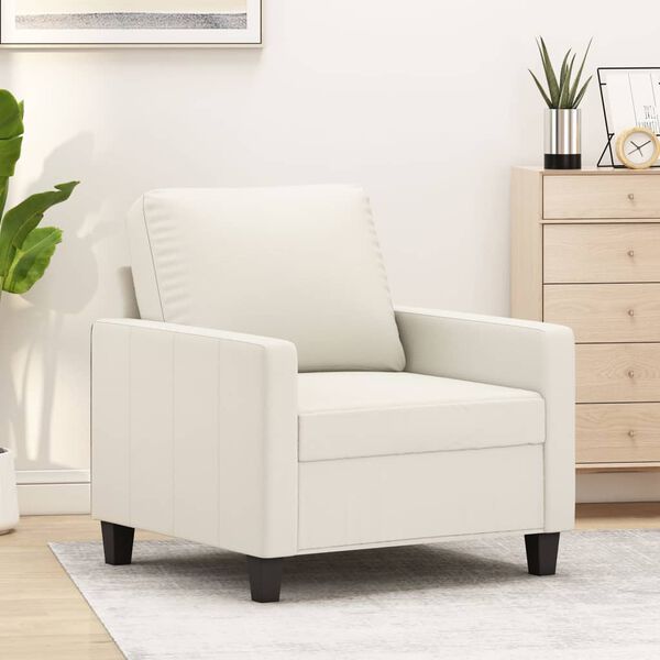 vidaXL Fauteuil 60 cm kunstleer cr&egrave;mekleurig