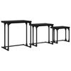 vidaXL Nesting Koffietafel 3 pcs Zwart eiken 50.5 x 35 x 53 cm