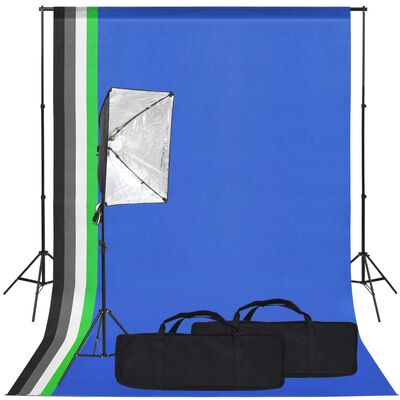vidaXL Fotostudioset met softboxlamp en achtergrond