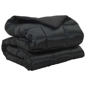 vidaXL Winter Dekbed Zwart 240 x 260 cm Satijn en Microfiber