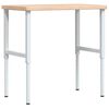 vidaXL Werkbank rechthoekig 100x60x(73-99,5) cm massief eikenhout