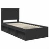 vidaXL Bedframe met hoofdeinde Zwart 75 x 190 cm Massief grenenhout