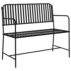 vidaXL Tuinbank 2 -Seater 103,5 x 51,5 x 90 cm Staal Zwart