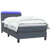 vidaXL Boxspring met matras en LED fluweel donkergrijs 90x210 cm