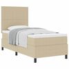 vidaXL Boxspringbed Lichtgrijs en wit. 100 x 200 cm Katoen Stof