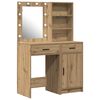vidaXL Make-up tafel set met LED 2 st Artisan Eiken Bewerkt hout