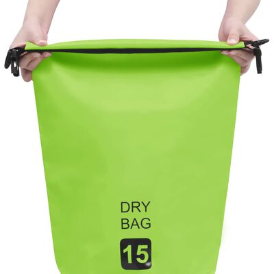 vidaXL Drybag 15 L PVC groen