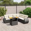 vidaXL 7-delige Loungeset met kussens poly rattan zwart