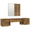 vidaXL Garderobe set bewerkt hout gerookt eikenkleurig