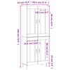 vidaXL Hoge kast 69,5x34x180 cm bewerkt hout grijs sonoma eikenkleurig