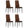 vidaXL Eetkamerstoelen 4 st stof bruin