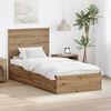 vidaXL Bedframe met hoofdeinde Artisan Eiken 90 x 190 cm Bewerkt hout