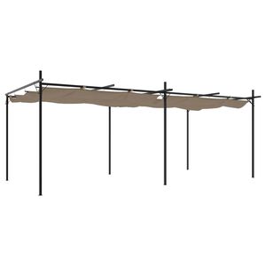 vidaXL Pergola met uitschuifbaar dak 589x292x230 taupe