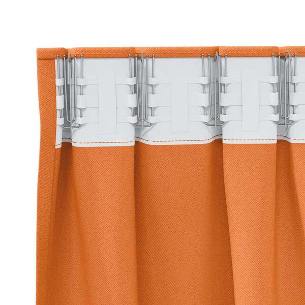 vidaXL Zwart-out Gordijnen met Ringen 2 pcs Feloranje 245 x 140 cm
