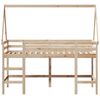 vidaXL Halfhoogslaper met ladder en bedhuis grenenhout 90x190 cm