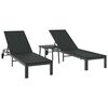 vidaXL Ligstoel 3 st poly rattan Zwart