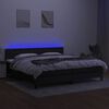 vidaXL Boxspring met matras en LED stof zwart 200x200 cm