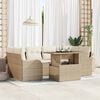 vidaXL Tuin Sofa Set met kussen 7 pcs Beige Poly riet