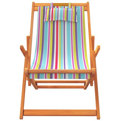 vidaXL Strandstoelen 2 st inklapbaar stof meerkleurig