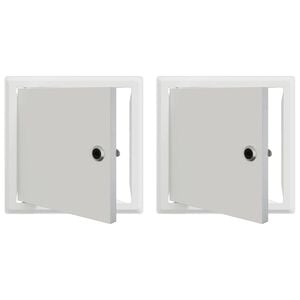 vidaXL Toegangs paneel 2 pcs Wit 23 x 23 x 3 cm Staal