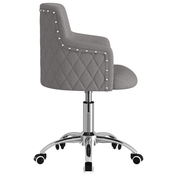 vidaXL Kantoorstoel draaibaar stof donkergrijs