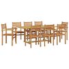 vidaXL Tuin eettafelset 9 st Bruin Massief Teakhout