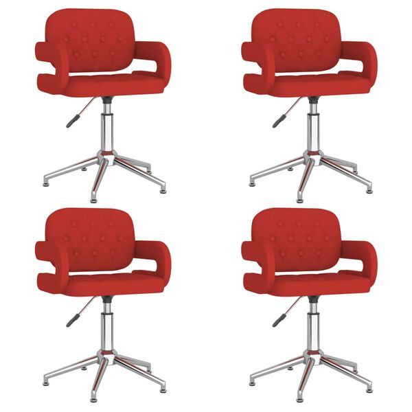 vidaXL Eetkamerstoelen draaibaar 4 st kunstleer wijnrood