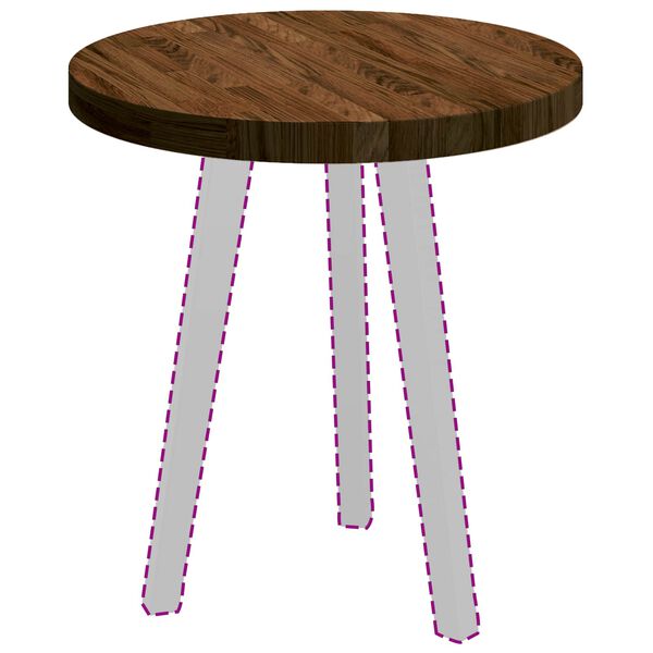 vidaXL Tafelblad Licht Bruin &Oslash; 50 x 4 cm Massief Eikenhout