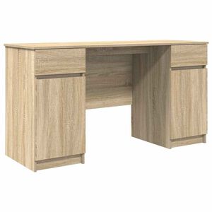 vidaXL Bureau met lade Sonoma eiken 140 x 49 x 76 cm Bewerkt hout
