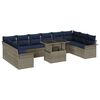 vidaXL Tuin Sofa Set 11 st Grijs Poly riet