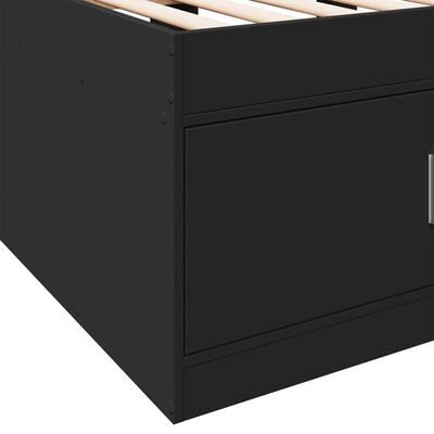 vidaXL Slaapbank met lades 90x200 cm bewerkt hout zwart