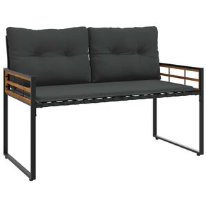 vidaXL Houten Laag Bank 114 x 55 x 77 cm Middelgrijs Rechthoekig