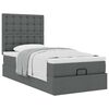 vidaXL Bed met matras 90x200 cm stof donkergrijs
