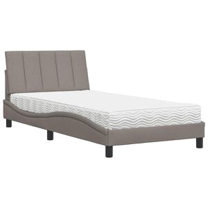 vidaXL Bed met matras "Hanko" stof taupe 100x200 cm