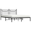 vidaXL Bedframe met hoofdbord metaal zwart 180x200 cm