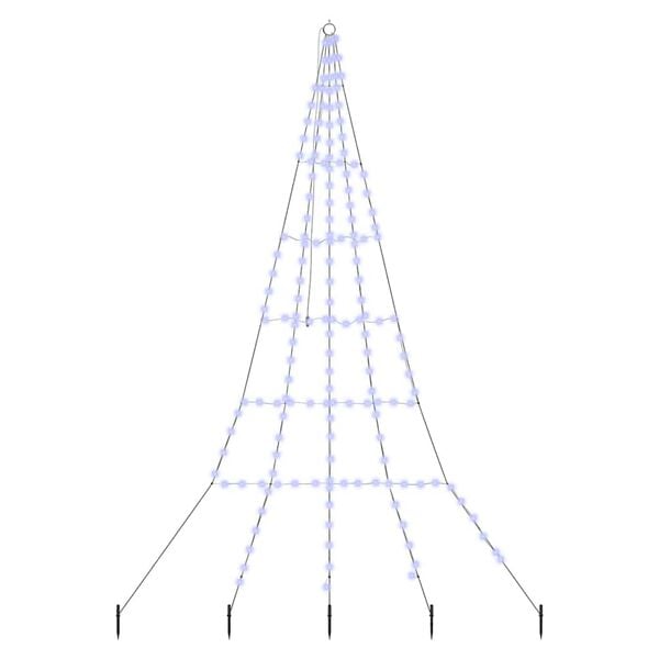 vidaXL LED Kerstboom met Grondspiesjes met 168 LED Blauw 300 cm Metaal
