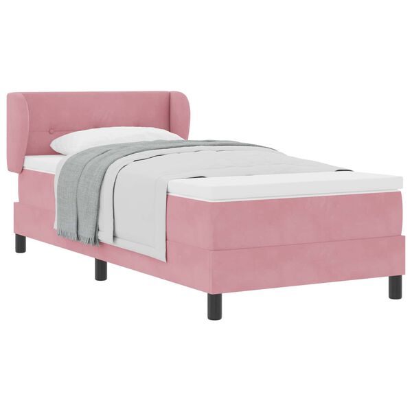 vidaXL Boxspringbed met matras Roze 100 x 200 cm Fluweel