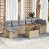 vidaXL Tuin Sofa Set met kussen met opslag 8 pcs Beige Poly riet