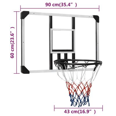 kijken Ithaca twee weken vidaXL Basketbalbord 90x60x2,5 cm polycarbonaat transparant online kopen |  vidaXL.be