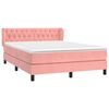 vidaXL Boxspring met matras fluweel roze 140x190 cm