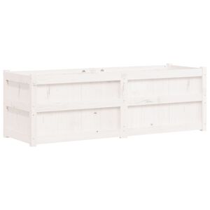 vidaXL Plantenbak 150x50x50 cm massief grenenhout wit