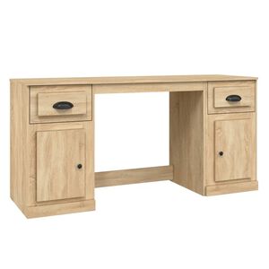 vidaXL Bureau met kast bewerkt hout sonoma eikenkleurig