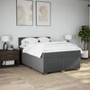 vidaXL Boxspring met matras stof donkergrijs 160x200 cm