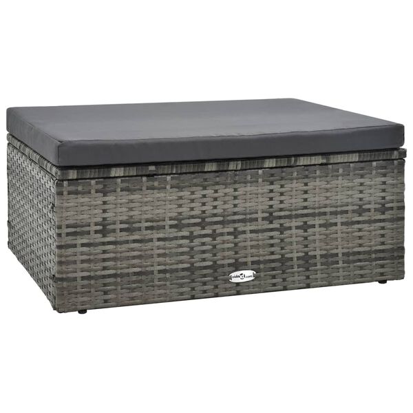 vidaXL 5-delige Loungeset met kussens poly rattan grijs
